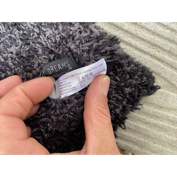 Barefoot Dreams CozyChic Dark Gray Long Scarf Soft Plush Fuzzy Plush Knit - Picture 5 of 11